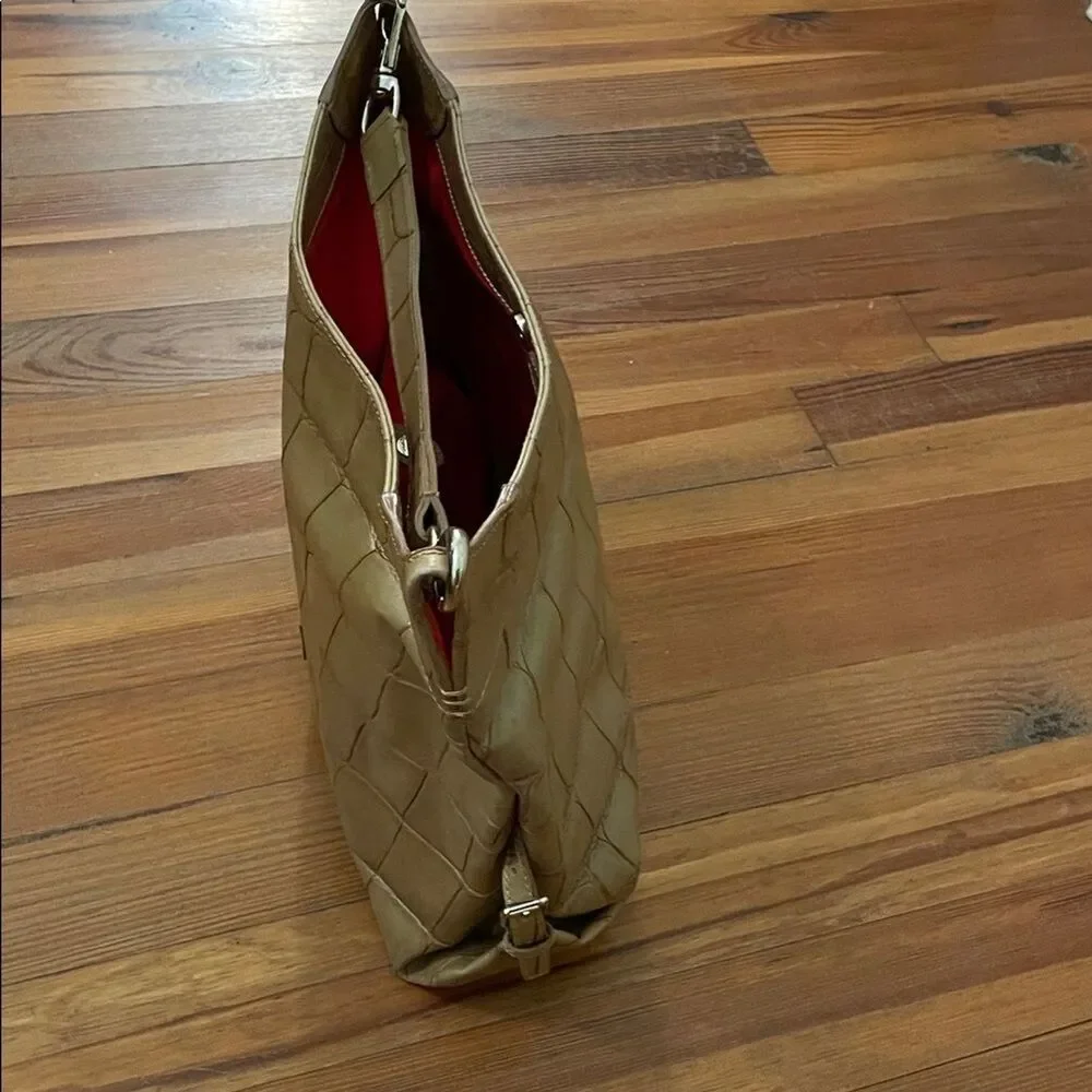 Dooney & Bourke Vintage Tan Croc Embossed Leather Shoulder Tote Bag 13x16 - Picture 10 of 16